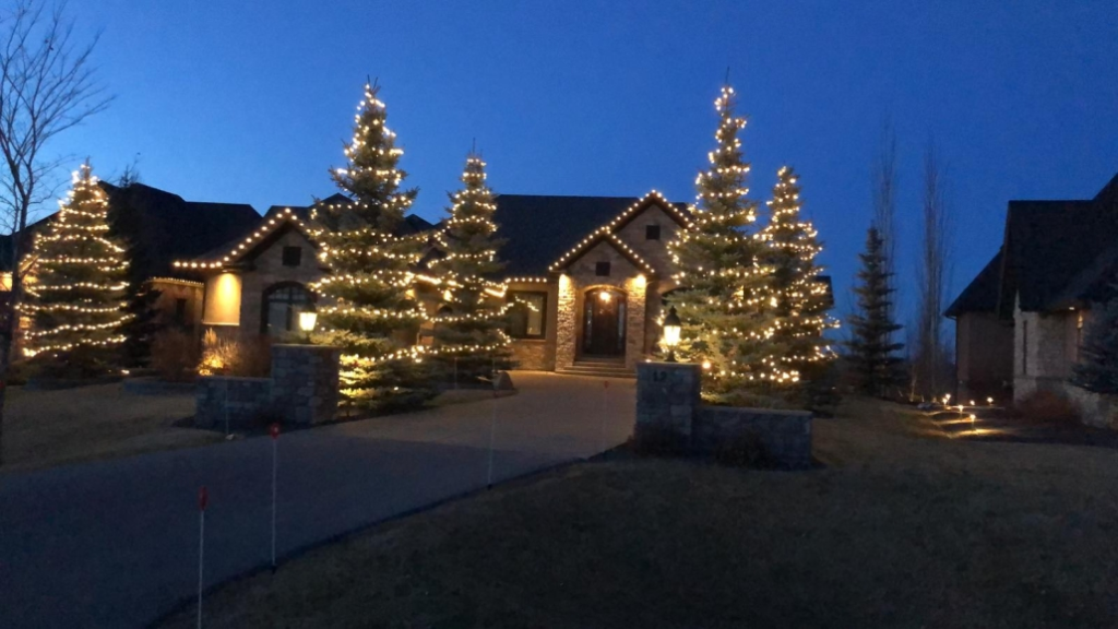 Residential Home after Professional Holiday Light Installation Service